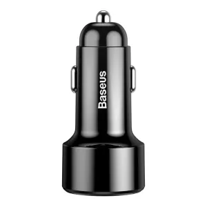 Baseus Magic USB + USB-C QC 4.0 PD 45W nabíjačka do auta (čierna)