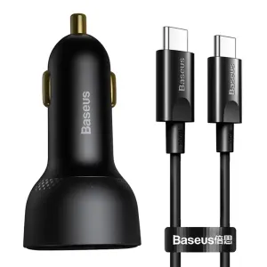 Nabíjačka do auta Baseus Superme, USB, USB-C, 100 W + kábel USB-C (čierna)