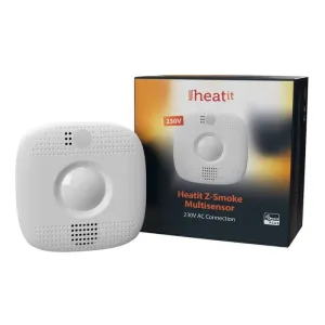 HEATIT Z-Smoke Multisensor 230VAC Biela, Z-Wave dymový senzor