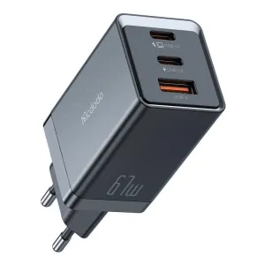 Mcdodo CH-1541 GaN nástenná nabíjačka, 2x USB-C, 1x USB, 67W (čierna)