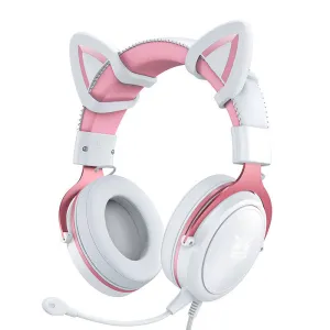 Herné slúchadlá ONIKUMA X10 White/Pink/Cat Ears